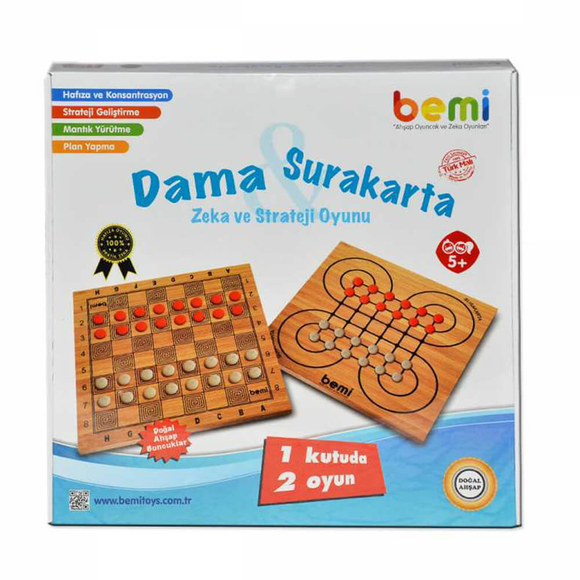 Bemi Surakarta Dama Ahşap Tabla Ve Boncuklar 1239