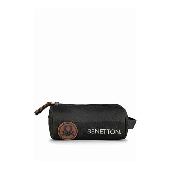 Benetton Kalem Çantası Retro Erkek Çocuk Oval Siyah 13079