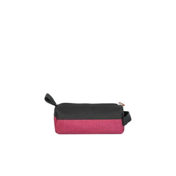 Benetton Kalem Çantası Retro Oval Siyah-Kırmızı 13075