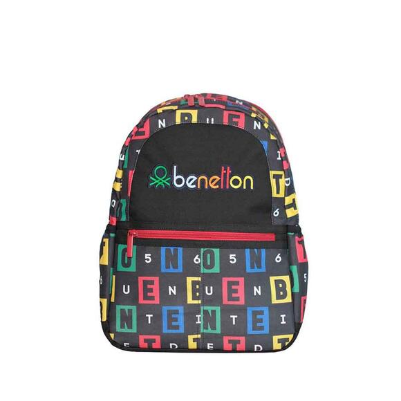 Benetton Sırt Çantası Harf Baskılı Siyah 131690
