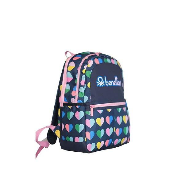 Benetton Sırt Çantası Mini Kalp Desenli Lacivert 130266