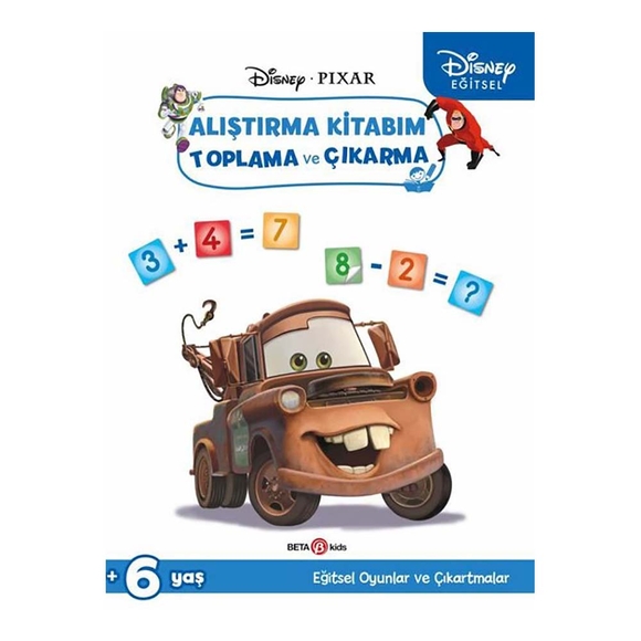Beta Kids Çıkartmalı Arabalar Alıştırma Kitabım Toplama ve Çıkarma