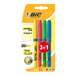 Bic Brite Liner Grip Fosforlu Kalem 4 Renk - Thumbnail