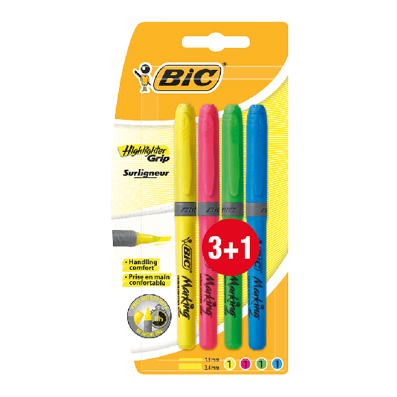 Bic Brite Liner Grip Fosforlu Kalem 4 Renk