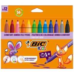 Bic - Bic Comfort Jumbo Keçeli Boya Kalemi 12 Renk 517250