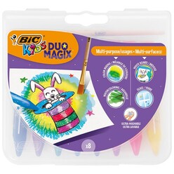 Bic - Bic Duo Magix Farklı Yüzeyler İçin Pastel 8 Renk
