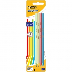 Bic Evolution 646 Stripes Kurşun Kalem 4'lü Blister - Thumbnail