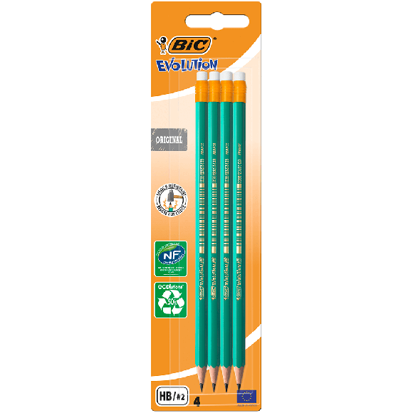 Bic Evolution 655 Hb Silgili Kurşun Kalem 4'lü Blister