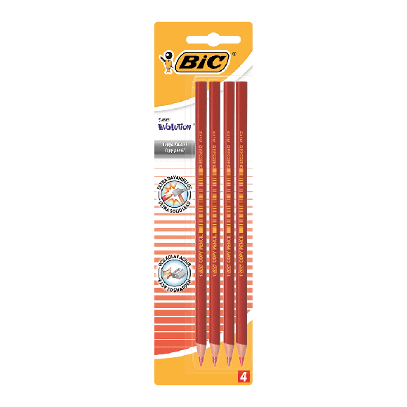 Bic Evolution Kırmızı Kopya Kalemi 4'lü Blister