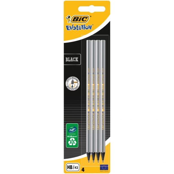 Bic Evolution Siyah Kurşun Kalem 4'lü Blister