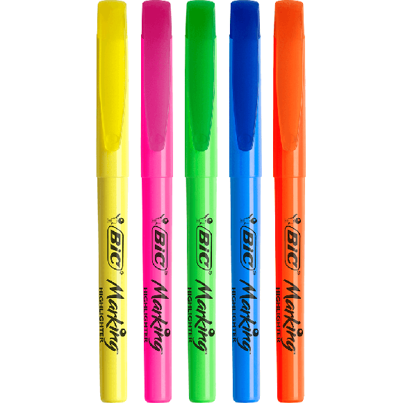 Bic Fosforlu Kalem 5'li Blister Karışık Renk