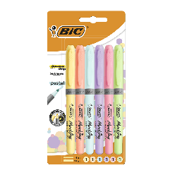 Bic Fosforlu Kalem Pastel Renk 6'lı - Thumbnail