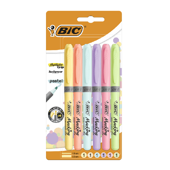 Bic Fosforlu Kalem Pastel Renk 6'lı
