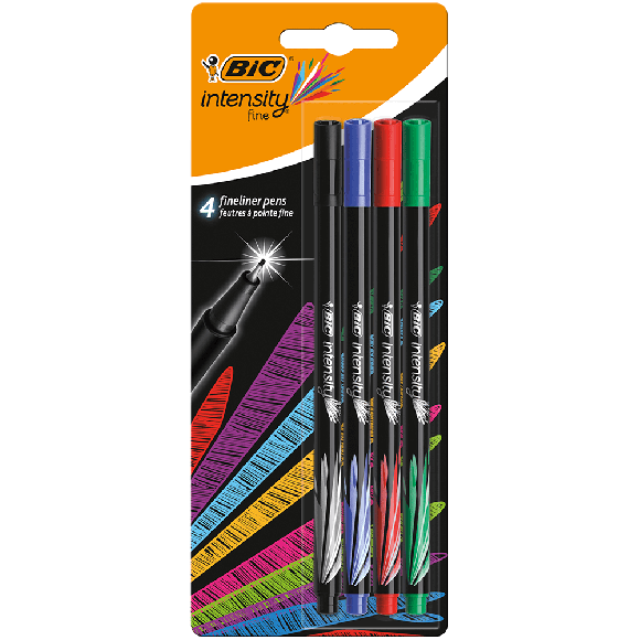 Bic İntensity Fine Liner Keçeli Kalem 4'lü Blister Klasik Renkler 