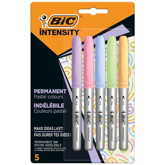 Bic İntensity Permanent Markör 5’Li Blister Pastel Renkler 999132