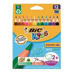 Bic Kids Evolution Jumbo Üçgen Kuru Boya Kalemi 12 Renk 829735 - Thumbnail