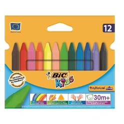 Bic Kids Plastidecor Elleri Kirletmeyen Üçgen Pastel Boya 12 Renk 829773 - Thumbnail