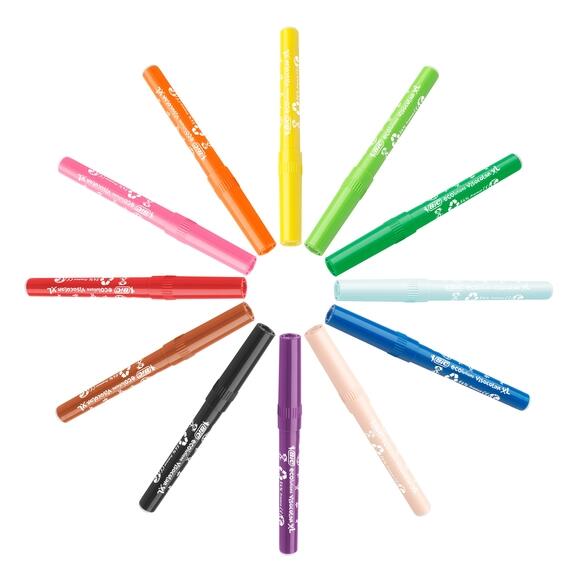 Bic Kids Visacolor XL Jumbo Yıkanabilir Keçeli Boya Kalemi 12 Renk 829007