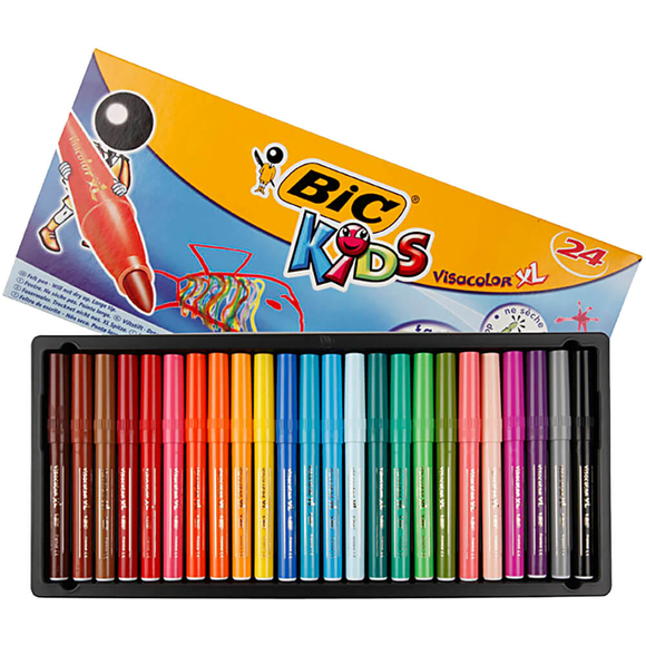 Bic Kids Visacolor Yıkanabilir Jumbo Keçeli Kalem 24 Renk 829005