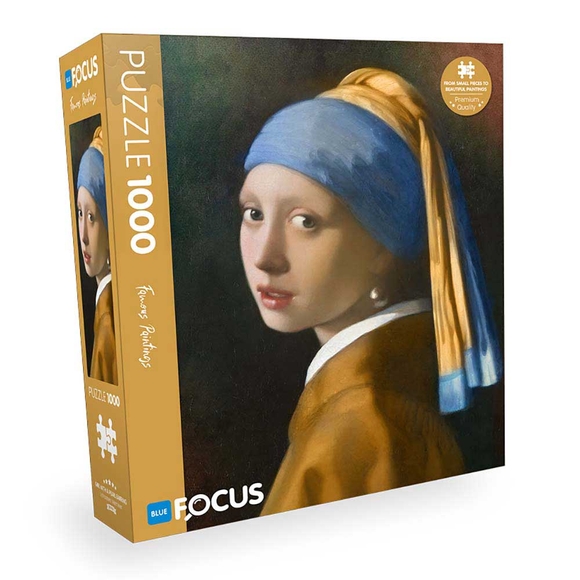 Blue Focus Girl With A Pearl Earring (İnci Küpeli Kız) 1000 Parça Puzzle BF419