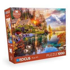 Blue Focus Mountain Houses (Dağ Evleri) 1000 Parça Puzzle BF426 - Thumbnail