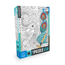 Blue Focus - Blue Focus Peacock (Tavuskuşu) 150 Parça Boyanabilir Puzzle BF385