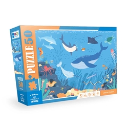 Blue Focus Sea Animals (Deniz Hayvanları) 50 Parça Puzzle BF312 - Thumbnail