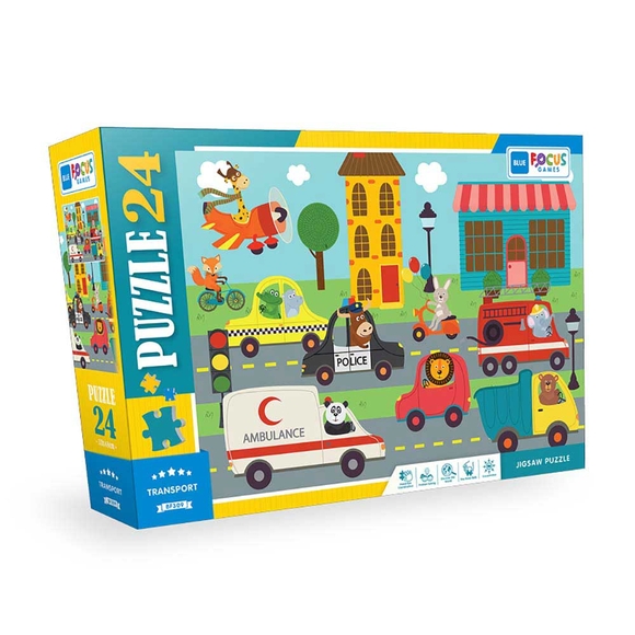 Blue Focus Transport (Taşıtlar) 24 Parça Puzzle BF309