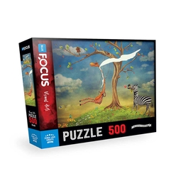 Blue Focus - Blue Focus Zebra Love Giraffe (Zebranın Aşkı Zürafa) 500 Parça Puzzle BF337