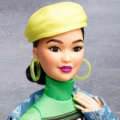 BMR1959 Koleksiyon Barbie Bebeği, Kot Ceketli - Şapkalı GHT95 - Thumbnail
