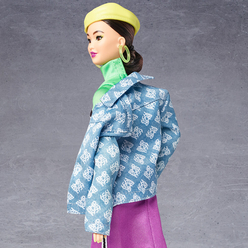BMR1959 Koleksiyon Barbie Bebeği, Kot Ceketli - Şapkalı GHT95 - Thumbnail