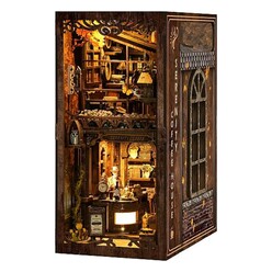 Book Nook - Book Nook 3D Işıklı Ahşap Puzzle Kitap Ayracı Serisi Balon Şehri Uçan Ev 68050
