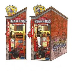 Book Nook - Book Nook 3D Işıklı Ahşap Puzzle Kitap Ayracı Serisi Garaj 68048