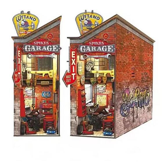 Book Nook 3D Işıklı Ahşap Puzzle Kitap Ayracı Serisi Garaj 68048