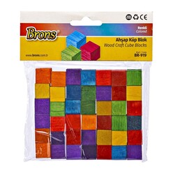 Brons - Brons Ahşap Küp Blok Renkli Br-919 