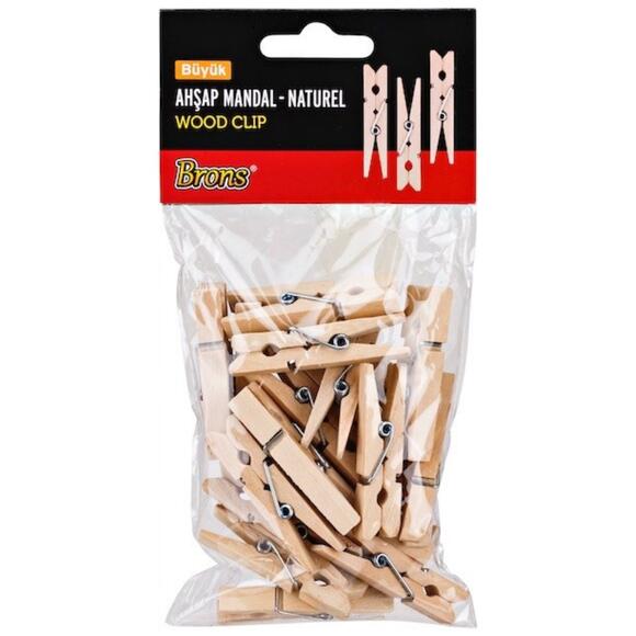 Brons Ahşap Mandal Naturel Büyük Br-907 