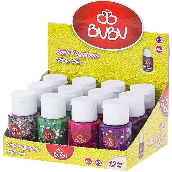 Bu-Bu Simli Yapıştırıcı 40 Gr 6 Renk 12’Lı Dısp. Bubu-Sy0003