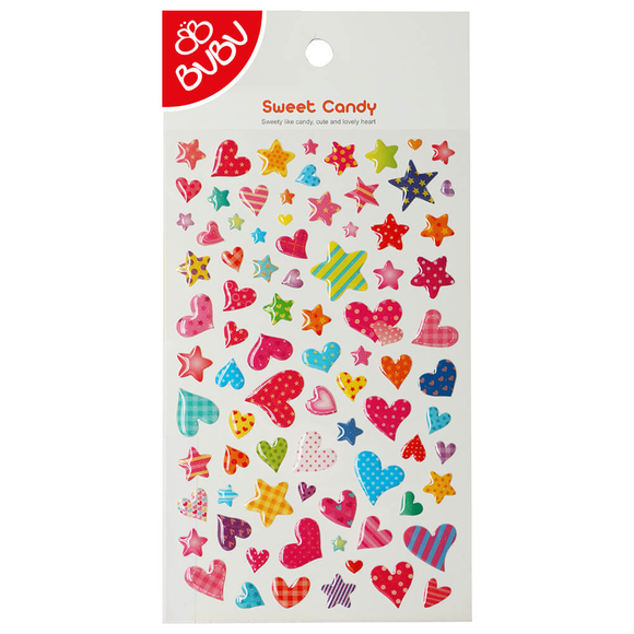 Bu-Bu Sticker Şeker Kalpler Yıldızlar LS0013