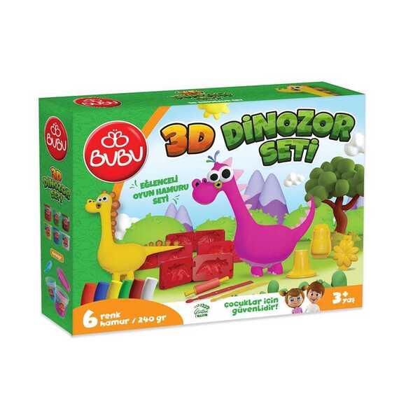 Bubu Oyun Hamuru Seti 3D Dinozor
