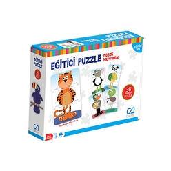 Ca Games Neşeli Hayvanlar Eğitici Puzzle 5028 - Thumbnail