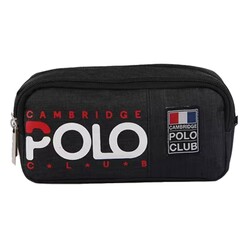 Cambridge Polo - Cambridge Polo Normcore Çift Bölmeli Kalem Çantası Siyah 3028