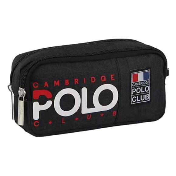 Cambridge Polo Normcore Çift Bölmeli Kalem Çantası Siyah 3028
