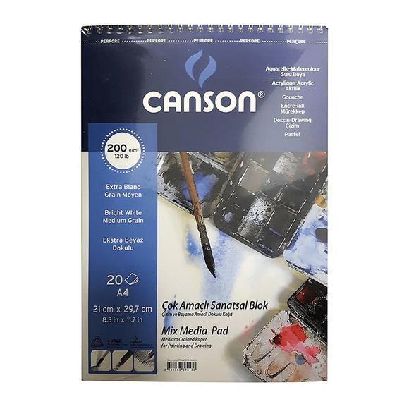 Canson Spiralli Resim Defteri A4 200 gr 20 yp