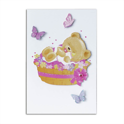 Card Group Tebrik Kartı Baby Girl Bear 10084 - Thumbnail