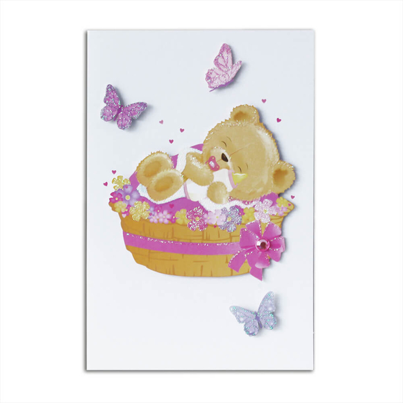 Card Group Tebrik Kartı Baby Girl Bear 10084