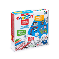 Carioca 35 Parça Boyanabilir Kahramanlar Marketi Çift Taraflı Puzzle 42940 - Thumbnail