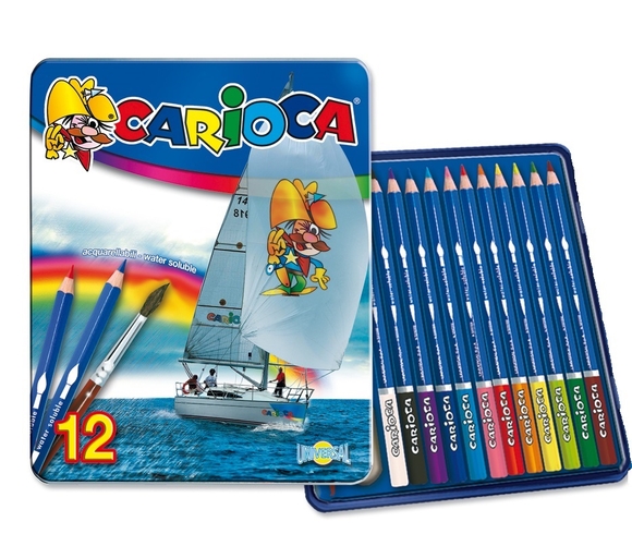 Carioca Aquarell Kuru Boya Kalemi Metal Kutu 12 Renk 42397