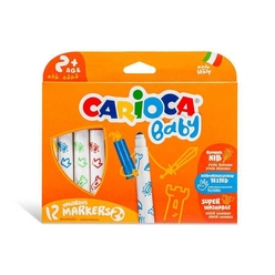 Carioca Baby Jumbo Süper Yıkanabilir Keçeli Boya Kalemi 12 Renk 42249 - Thumbnail