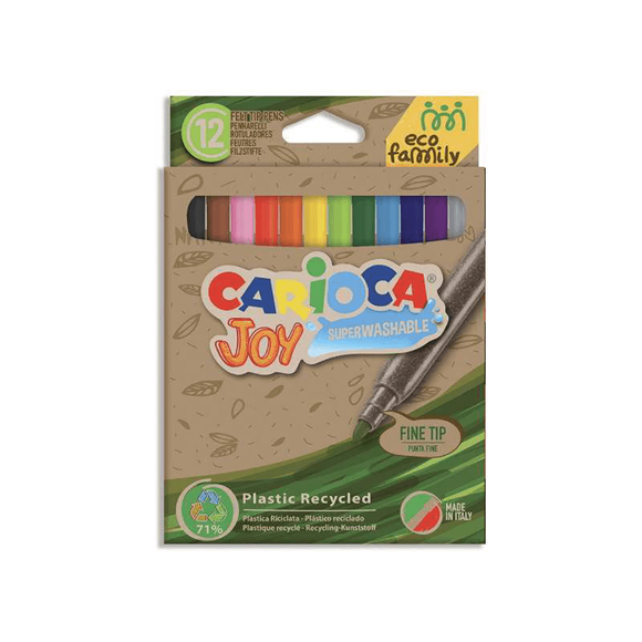 Carioca Eco Family Joy Süper Yıkanabilir Keçeli Kalem 12’li 43100