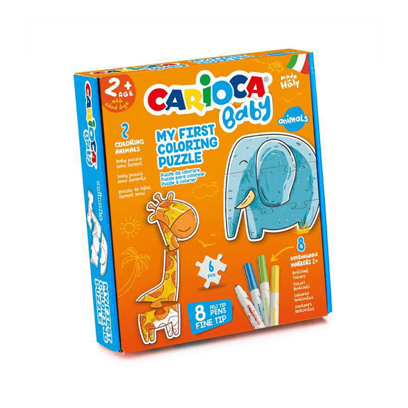 Carioca Hayvanlar Puzzle 8 Adet Bebek Keçeli Kalem +2 43079